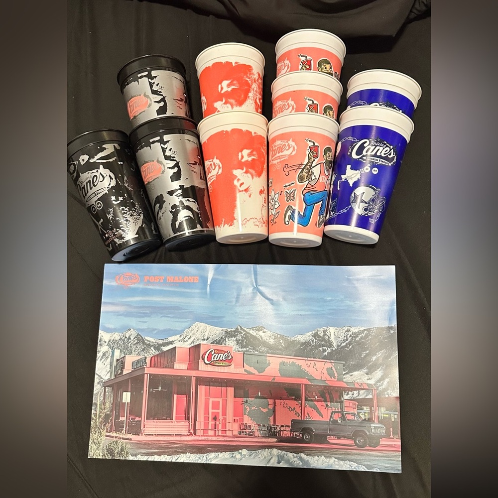 Raising Cane's Post Malone Collector Cups Set